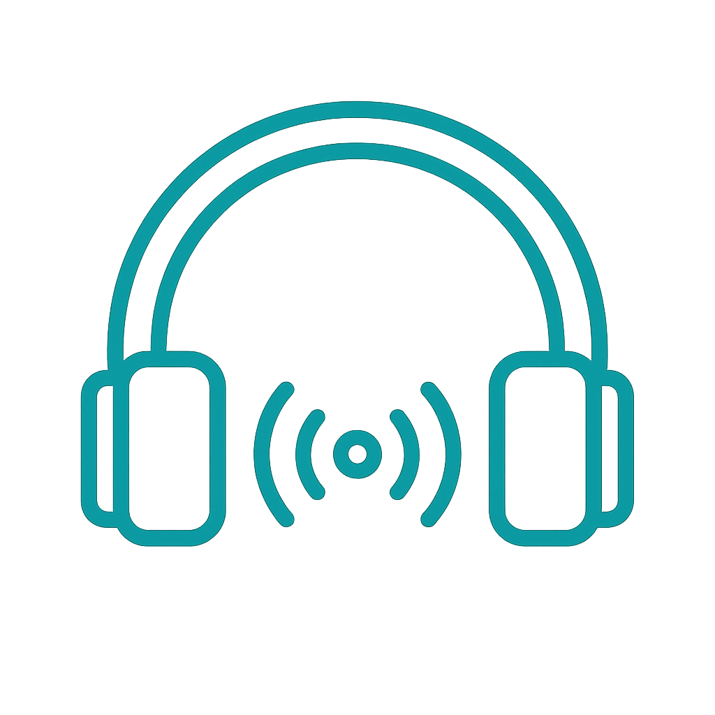 Ronak Association Podcast Icon in teal color
